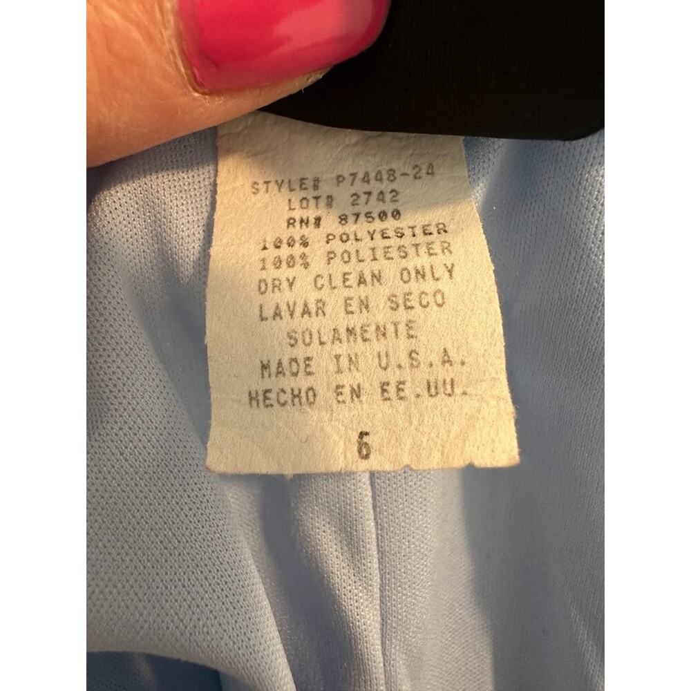 Vintage B Moss‎ Y2K Babydoll Maxi Dress Size 6 Petite Floral Fairy Feminine Blue - Picture 8 of 9